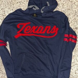 Texans Navy Blue and Red Hoodie